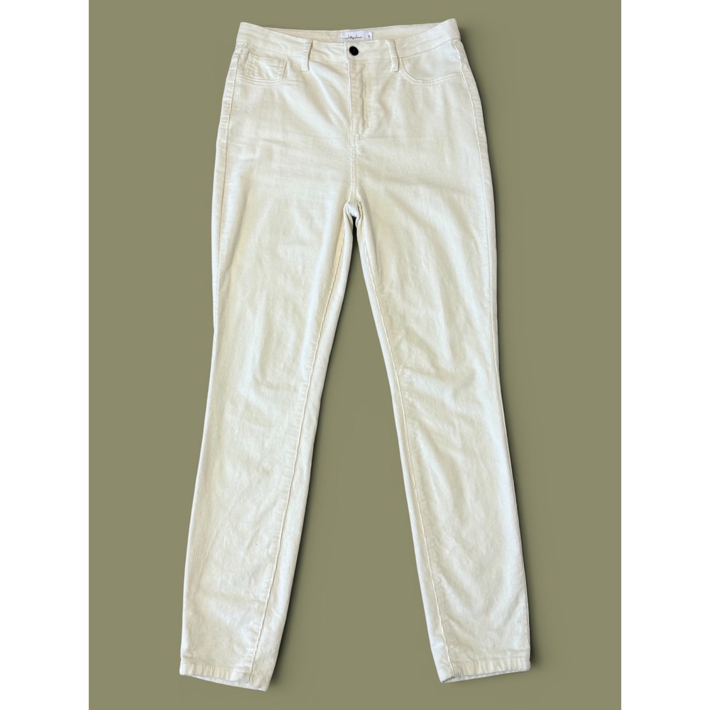 Jelly Jeans Womens/Juniors Cream High Rise  Corduroy Slim Pants Sz-9 (34 x 30)